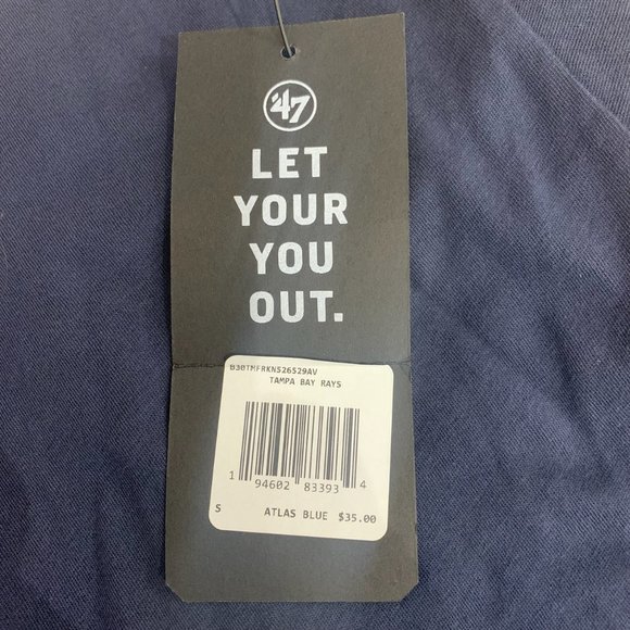 NWT '47 TAMPA BAY RAYS MEN'S ATLAS BLUE PREMIER FRANKLIN T-SHIRT S, XXL - Picture 9 of 9